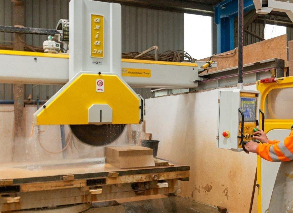 Secondary-Sawing-1 natural stone cutting on a stone saw