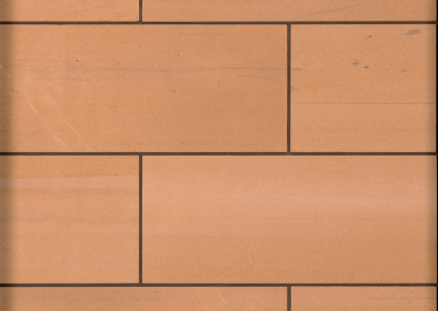 Locharbriggs sandstone ashlar sample panel by Cumbrian Stone