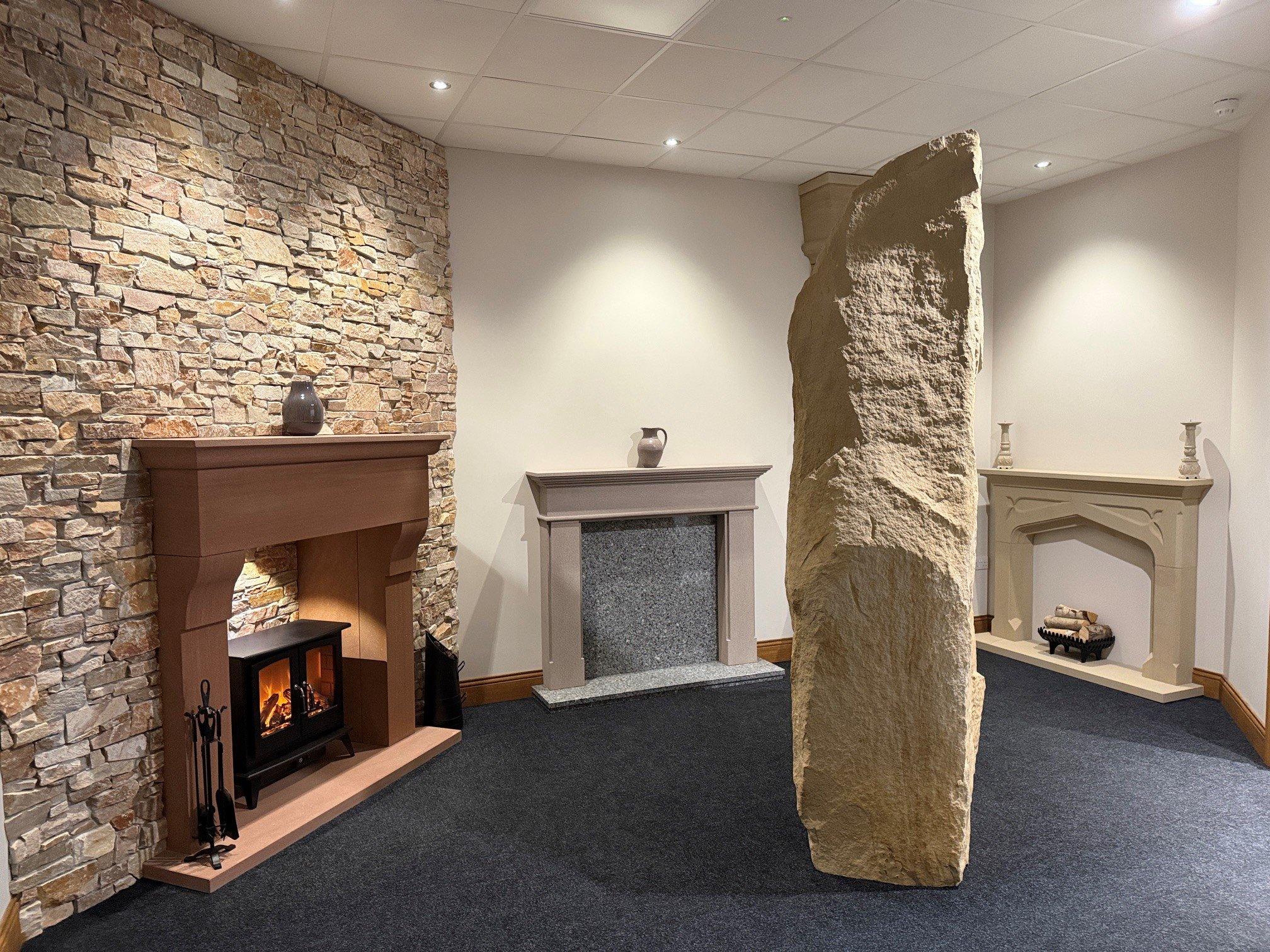 The Farmhouse fire surround in Lazonby sandstone.
