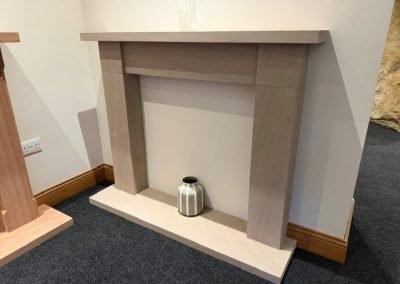 The Recess fire surround in Wattscliffe sandstone