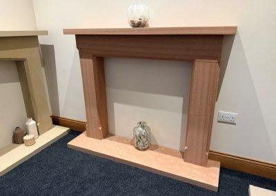 The Splay fire surround in Lazonby sandstone