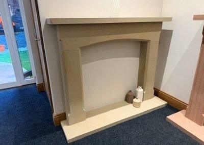 The Splayed Arch fire surround in Longridge sandstone